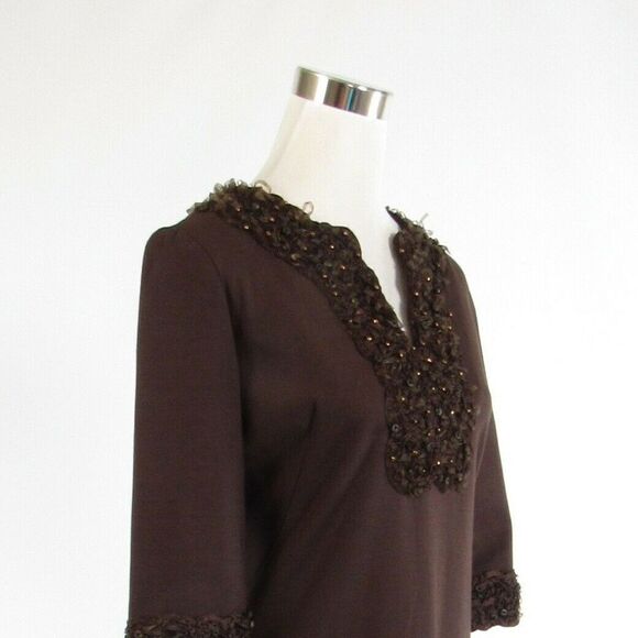 Chetta B brown 3/4 sleeve sheath dress 4 - Picture 4 of 8